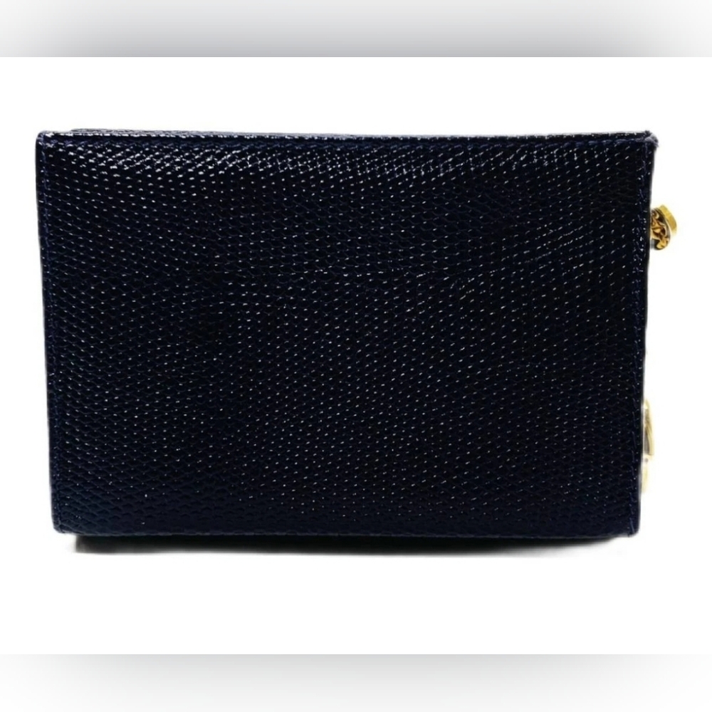 Salvatore Ferragamo Vara bow compact wallet pouch textured lizarard Imbossed - Picture 2 of 16